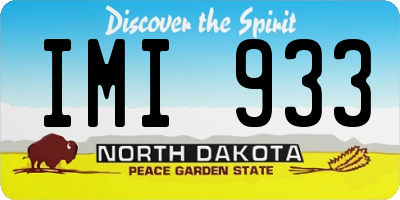 ND license plate IMI933