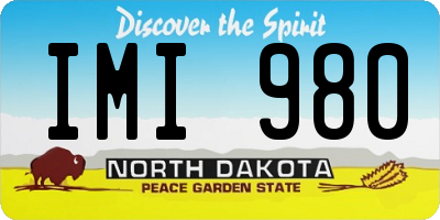 ND license plate IMI980