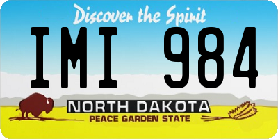 ND license plate IMI984