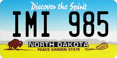 ND license plate IMI985