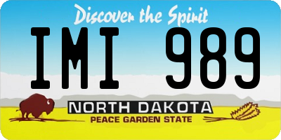 ND license plate IMI989