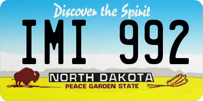 ND license plate IMI992