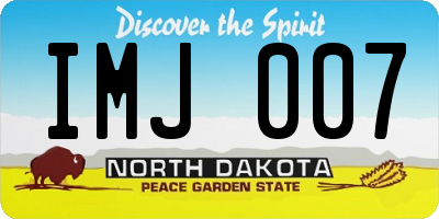 ND license plate IMJ007