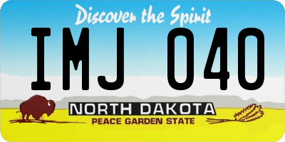 ND license plate IMJ040