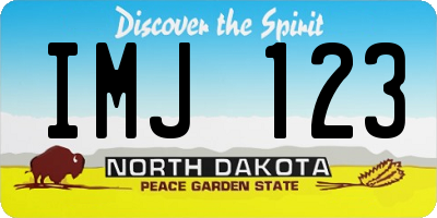ND license plate IMJ123