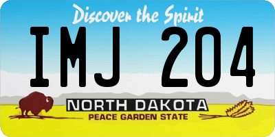 ND license plate IMJ204