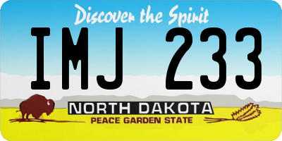 ND license plate IMJ233