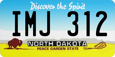 ND license plate IMJ312