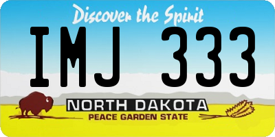 ND license plate IMJ333