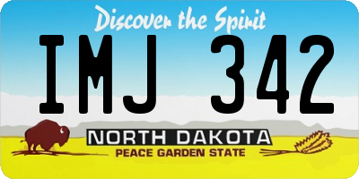 ND license plate IMJ342