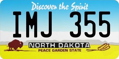 ND license plate IMJ355