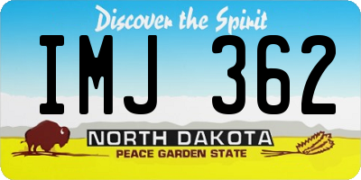 ND license plate IMJ362
