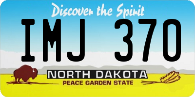 ND license plate IMJ370