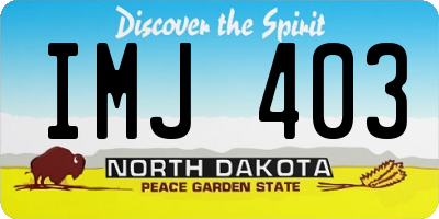 ND license plate IMJ403