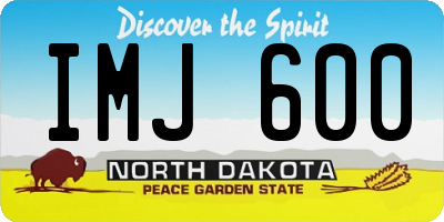 ND license plate IMJ600
