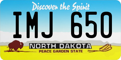 ND license plate IMJ650
