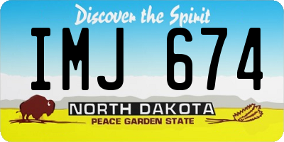 ND license plate IMJ674