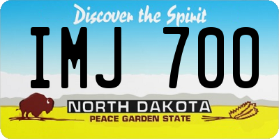 ND license plate IMJ700