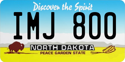 ND license plate IMJ800