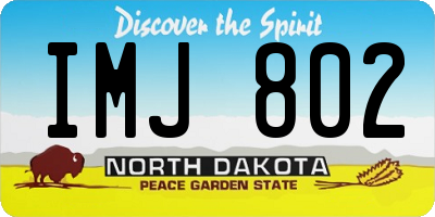 ND license plate IMJ802