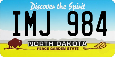 ND license plate IMJ984