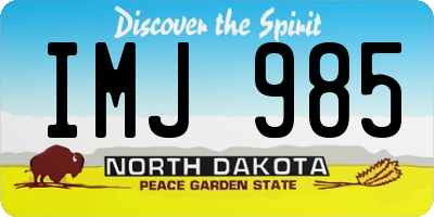 ND license plate IMJ985