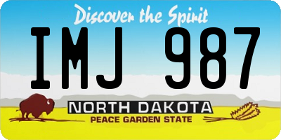 ND license plate IMJ987
