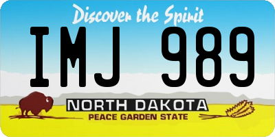 ND license plate IMJ989