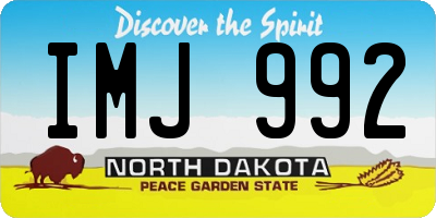 ND license plate IMJ992