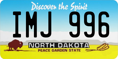 ND license plate IMJ996