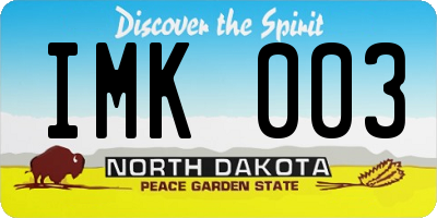 ND license plate IMK003