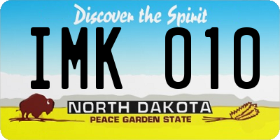 ND license plate IMK010