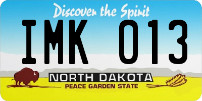 ND license plate IMK013