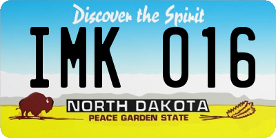 ND license plate IMK016