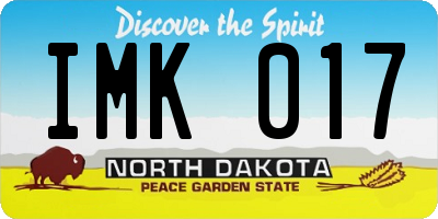 ND license plate IMK017