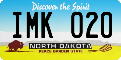 ND license plate IMK020