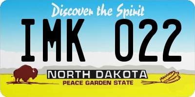 ND license plate IMK022
