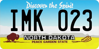 ND license plate IMK023