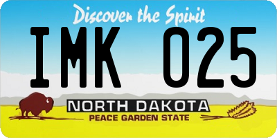 ND license plate IMK025