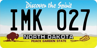 ND license plate IMK027