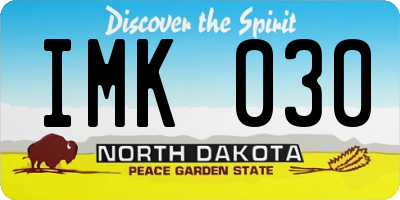 ND license plate IMK030