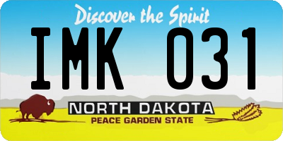 ND license plate IMK031