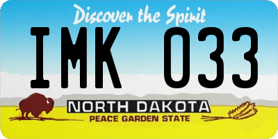 ND license plate IMK033