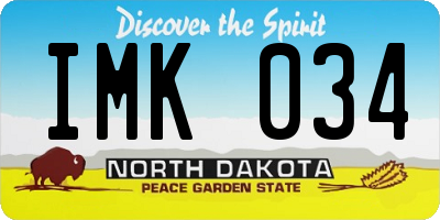 ND license plate IMK034