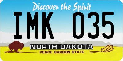 ND license plate IMK035
