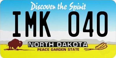 ND license plate IMK040