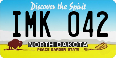 ND license plate IMK042
