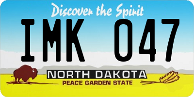 ND license plate IMK047
