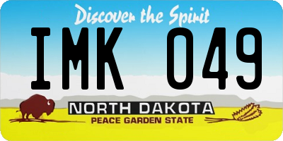 ND license plate IMK049