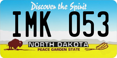 ND license plate IMK053